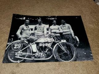 Vintage Rp Photo Of Moto Bianchi 350 Motorcycles Great Image 8 X 12