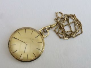 A Vintage 20micron Gold Plated Certina Dress Pocket Watch & Chain