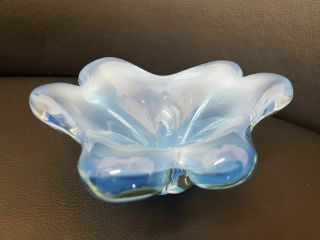 Large - Vintage - Murano Sommerso - Art Glass - Bowl - Stunning Blue