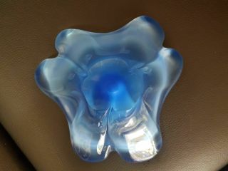 Large - Vintage - Murano Sommerso - Art Glass - Bowl - Stunning Blue 5