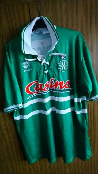 Vintage As St.  Etienne France 1994/1995 Home Football Shirt Lotto