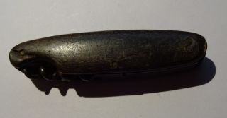 Old Vtg Antique Horn Handle 2 Blade Knife No Name 3 " Long 100 Years,