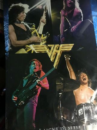 Vintage 1980 Van Halen 24x36 Poster Dlr Eddie