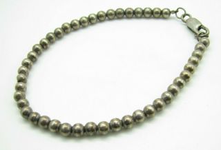 Vtg Sterling Silver Add - A - Bead Beaded Bracelet Italy/italian 7 " Long,  4mm Wide