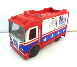 Vintage Evel Knievel SCRAMBLE VAN Complete w/Box,  Accessories Ideal Toys 1973 2