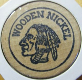Vintage Wooden Indian Store Mount Vernon,  IL Wooden Nickel - Token Illinois 2