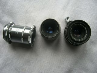 Vintage Meyer - Optic Gorlitz Domiplan And Carl Zeiss F2.  8 50 Lenses For Exakta
