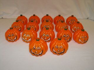 17 Vintage Blow Mold Halloween Pumpkin String Light Covers Only - 2.  25 " Tall