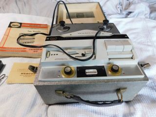 Vintage Webcor ' Regent II ' Portable Reel to Reel Tape Recorder,  Microphone EC 5