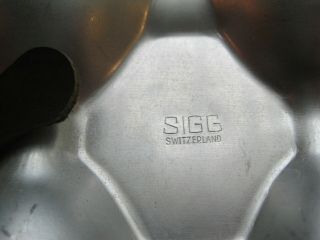 RARE Vintage SIGG 6 Egg Holder Aluminum w/ Straps Boiled Camping Switzerland 3