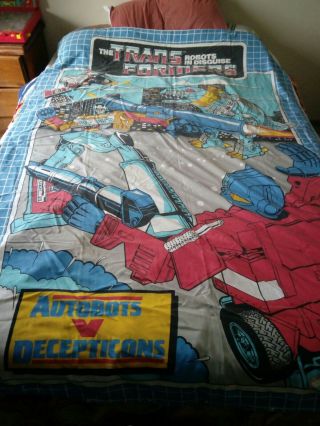 Vtg G1 Transformers Single Bed Doona Cover Vintage Rare Megatron Grimlock Hasbro