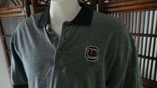 Mens Vintage Izod South Carolina Gamecocks Golf Polo Shirt Gray Size Large