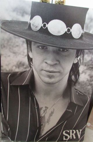 Stevie Ray Vaughan Srv Promotional Poster 24 X 36 Mounted Guitar Great Vintage