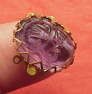 Vintage 19mm X 14mm Necklace Clasp Connector 3str Amethyst Scarab Gold Plated