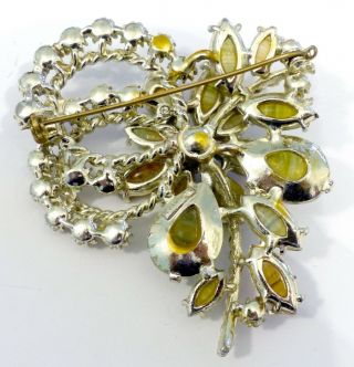 A LARGE VINTAGE 1950s FLOWER BROOCH BY EXQUISITE WITH GLASS STONES & DIAMANTES 3