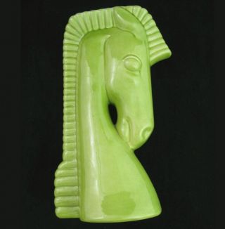 Royal Haeger Horse Head Vase Planter Green Vtg R744 Art Deco Ceramic Pottery Mcm