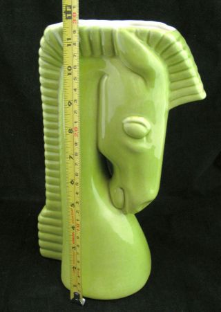 Royal Haeger Horse Head Vase Planter Green Vtg R744 Art Deco Ceramic Pottery mcm 5