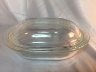 Vintage Corning Pyrex Clear Glass Oval 8 " Casserole Dish 602 - B With Lid