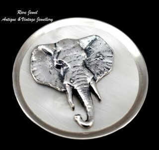 Vintage Jewellery Sterling Silver Brooch By Simba Lovely Elephant Design