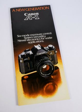 Vintage Canon A - 1 35mm SLR Camera Sales Brochure Instruction Guidebook 2