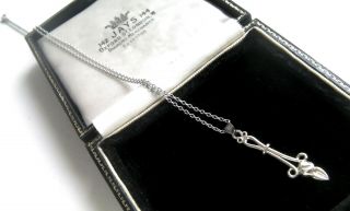 Vintage Jewellery Lovely Sterling Silver Rennie Mackintosh Pendant Necklace