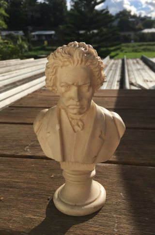 Vintage Beethoven Composer Bust Statue Sculpture Music Study