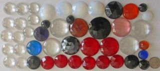 46 Vintage German Glass Assorted Unfoiled Round Stones 13mm - 30mm