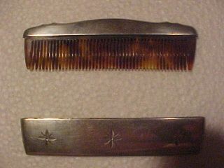 VINTAGE COMB IN SILVER CASE (TORTOISE SHELL COMBE ?) 2