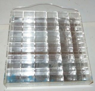 Vintage Wall Mounted Acrylic 36 Compartment Organizer Shadow Box Mirrored Back