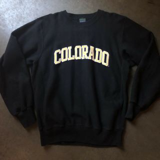 Mens Vintage Colorado Buffaloes Cu Buffs Black Crewneck Pullover Sweatshirt Sz M