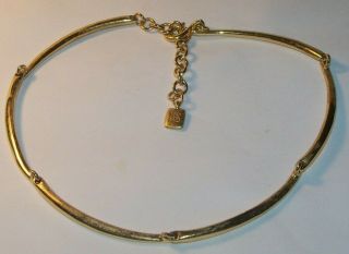 Vintage Givenchy Gold Tone Bar Link Choker Necklace