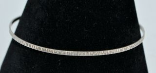Vintage Sterling Silver Skinny Bark Design Bangle Bracelet - Perfect For Stacking