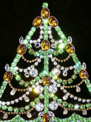 SUMMER PRICE : VINTAGE RHINESTONE Christmas TREE XMASS decoration SIGNED K269 3