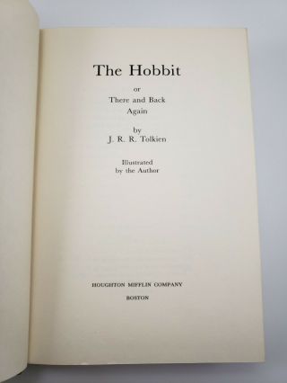 The Hobbit J R Tolkien Houghton Mifflin 1966 Vtg Or There and Back Again HBDJ 4
