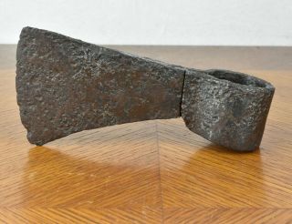 Vtg Antique Hand Forged Wrought Iron Axe Hatchet Bit Head Throwing Cutting Tool