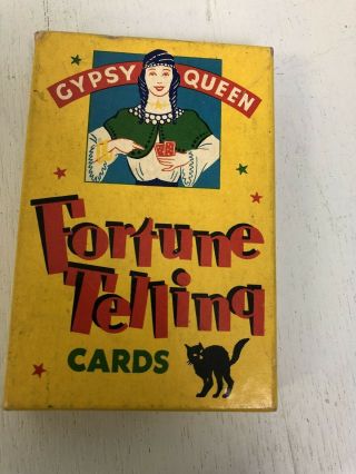 Vtg Fortune Telling Cards Gypsey Queen Complete 36 Card Set 1950 