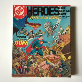 Vintage 1985 Dc Heroes Role Playing Game Includes All But Teen Titans Adv & Dice