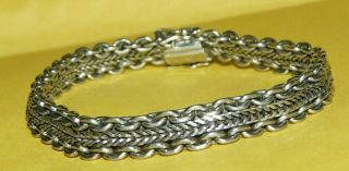 Vintage Designer Signed 925 Sterling Silver Unique Chain Link 7 " Bracelet 17.  3g