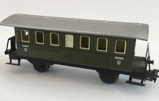 Marklin Ho Scale Tin Green Passenger Coach Car Vintage Metal 2 Germany