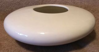 Vintage 1996 Haeger Pottery Large Round White Ceramic Vase