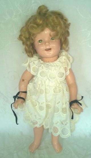 Vintage Composition Ideal Shirley Temple Doll 18 " Tlc $44.  44