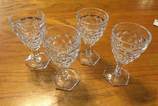 Vintage Set Of 4 Fostoria American Glassware Clear Wine/cordial Stems Euc