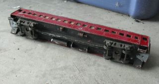 Vintage HO Scale Diecast Metal Body Red Painted Passenger Car 2