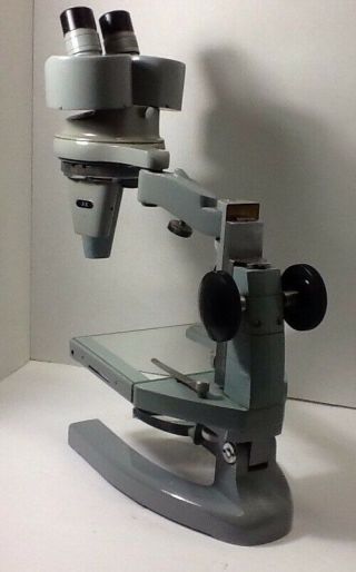 Vintage American Optcial Spencer Stereo Microscope w/ 2 Eyepieces,  3 Objectives 6