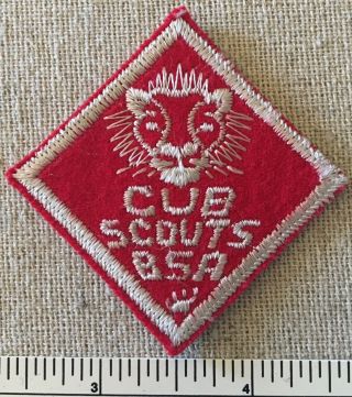 Vintage Cub Scout Rank Badge Lion Patch Felt Cloth Gauze Bk Bsa Boy Scouts