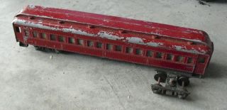 Vintage Ho Scale Diecast Metal Body Red Painted Passenger Car 2