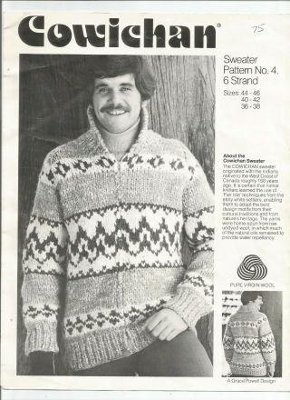 Vintage Cowichan No 4 Men/women Zipper Wool Sweater/ Jacket 36 - 46 Scarce