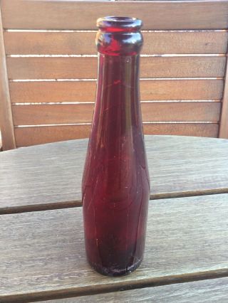 Anchorglass Ruby Red Schlitz Vintage Beer Bottle 1950’s Limited Edition⚓️Hocking 2