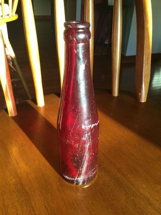 Anchorglass Ruby Red Schlitz Vintage Beer Bottle 1950’s Limited Edition⚓️Hocking 5