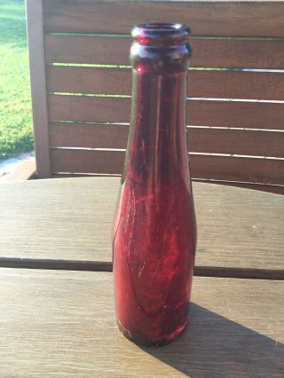 Anchorglass Ruby Red Schlitz Vintage Beer Bottle 1950’s Limited Edition⚓️Hocking 7